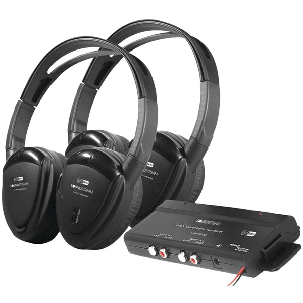 Power Acoustik Wireless 2-Channel RF 900MHz Headphones with Transmitter, Pack/2 HP-902RFT